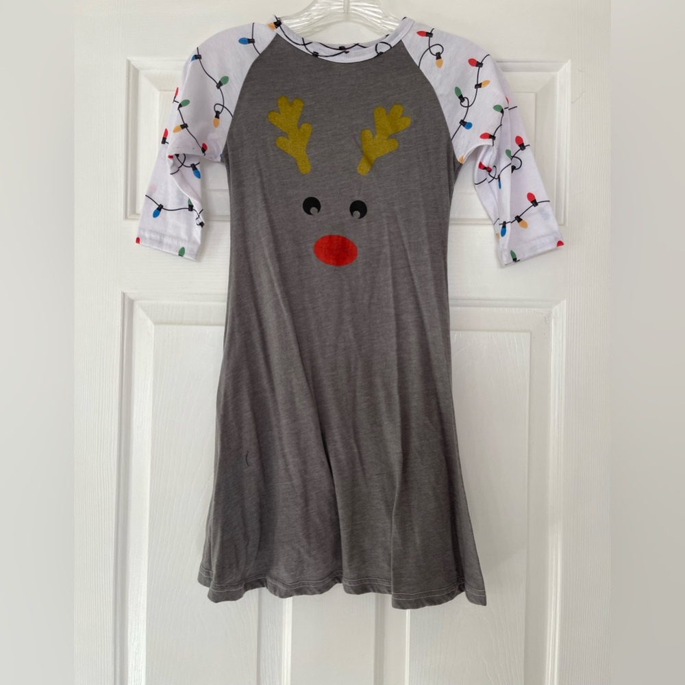 Girls Christmas 3/4 Sleeve Dress Size 10
